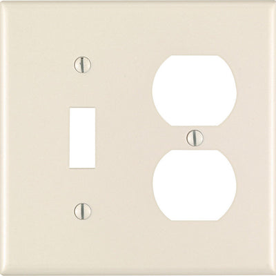 Leviton Almond 2 gang Plastic Duplex/Toggle Wall Plate