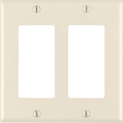 Leviton Decora Light Almond 2 gang Thermoset Plastic Decorator Wall Plate