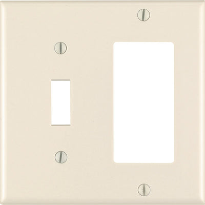 Leviton Decora Almond 2 gang Thermoset Plastic Decorator/Toggle Wall Plate