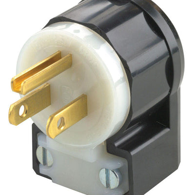 Leviton Industrial Nylon Angle Ground/Straight Blade Plug 5-15P 18-10 AWG 2 Pole 3 Wire