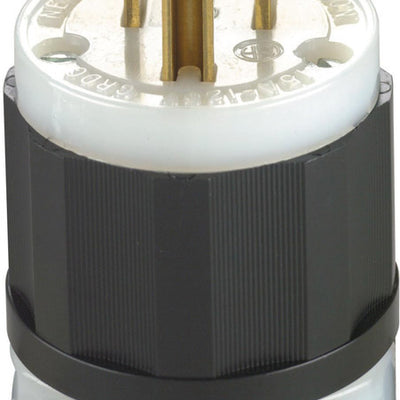 Leviton Industrial Nylon Straight Blade Plug 5-15P 18-10 AWG 2 Pole 3 Wire