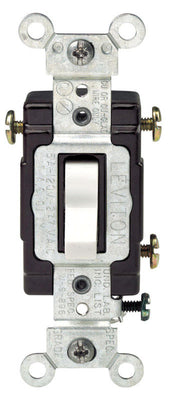 Leviton 15 amps 3-Way Toggle AC Quiet Switch White
