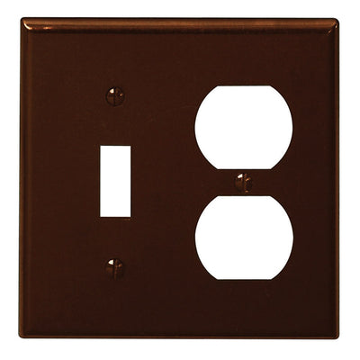 Leviton Brown 2 gang Plastic Duplex/Toggle Wall Plate