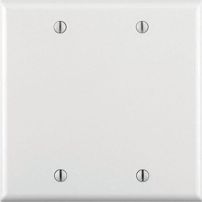 Leviton White 2 gang Plastic Blank Wall Plate
