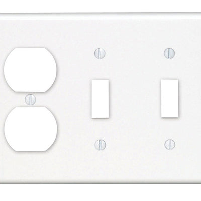Leviton White 3 gang Thermoset Plastic Duplex/Toggle Wall Plate