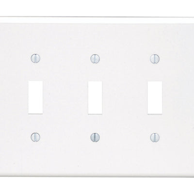 Leviton White 3 gang Plastic Toggle Wall Plate