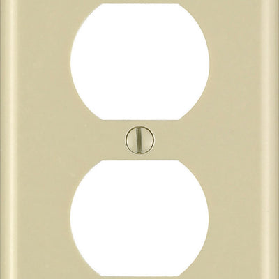 Leviton Ivory 1 gang Thermoset Plastic Duplex Wall Plate 10 pk