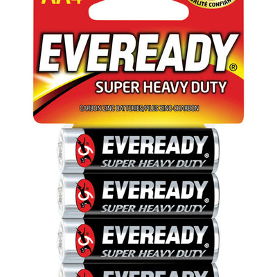 Eveready Super Heavy Duty AA Zinc Carbon Batteries 4 pk Carded