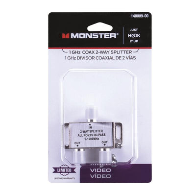 Monster Just Hook It Up 2 Way Splitter 75 ohm 1000 MHz
