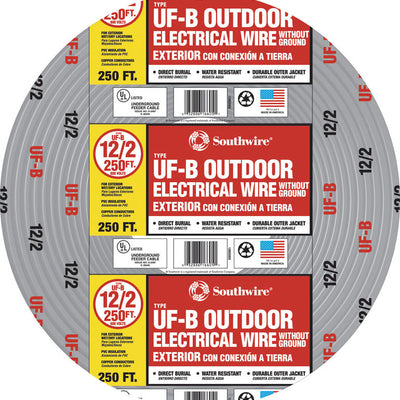 Southwire 250 ft. 12/2 Solid UF-B Cable