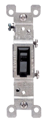 Leviton 15 amps Single Pole Toggle AC Quiet Switch Black