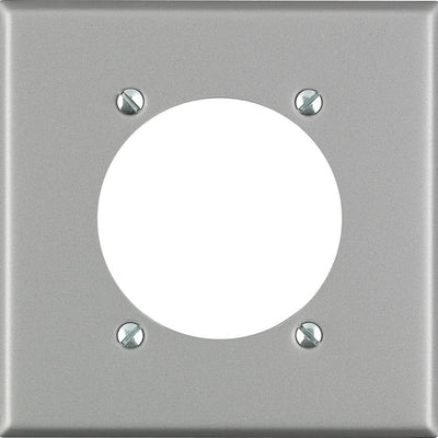 Leviton Silver 2 gang Stainless Steel Single Outlet Wall Plate