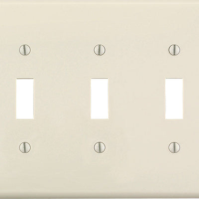 Leviton Almond 3 gang Thermoset Plastic Toggle Wall Plate