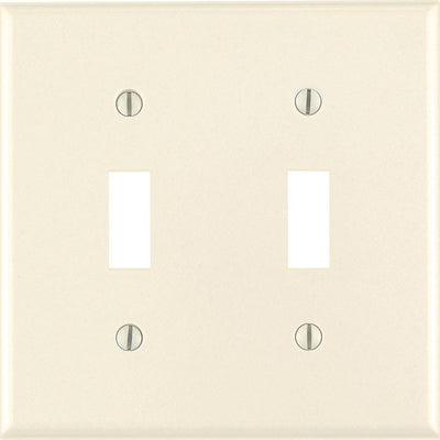 Leviton Almond 2 gang Thermoset Plastic Toggle Wall Plate