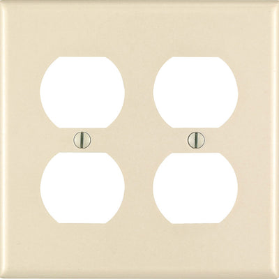 Leviton Almond 2 gang Thermoset Plastic Duplex Wall Plate