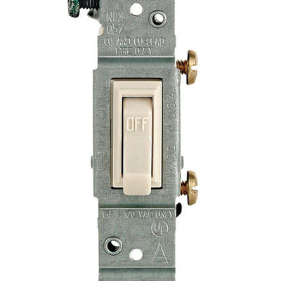 Leviton 15 amps Single Pole Toggle AC Quiet Switch Light Almond 10 pk