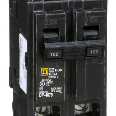 Square D HomeLine 100 amps Surge 2-Pole Circuit Breaker