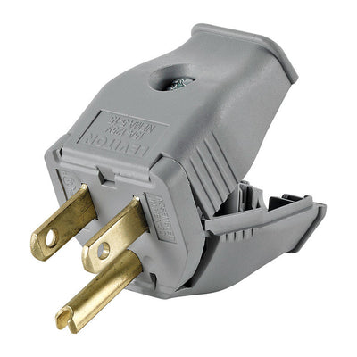 Leviton Commercial and Residential Thermoplastic Straight Blade Plug 5-15P 18-12 AWG 2 Pole 3 Wire