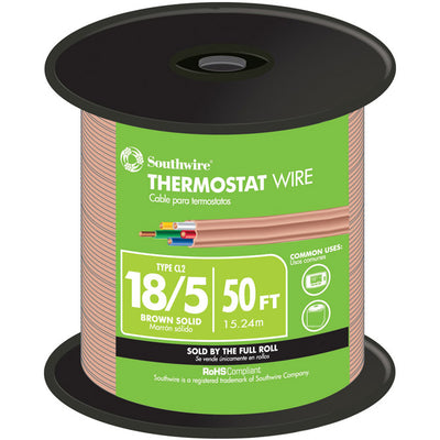 Southwire 50 ft. 18/5 Solid Copper Thermostat Wire