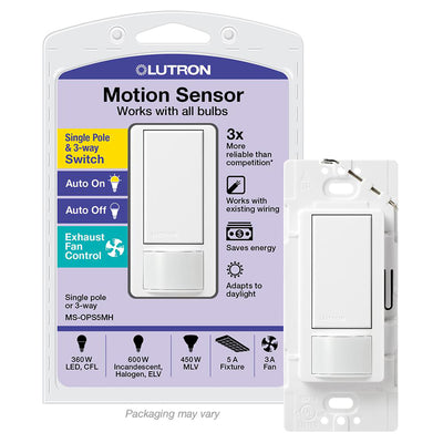 Lutron Maestro Occupancy 5 amps Single Pole Motion Sensor Triple Combination Switch White
