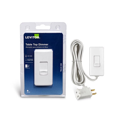 Leviton White 150/300 W Plug-In Dimmer Slide Switch