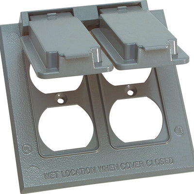 Sigma Electric Square Die-Cast Metal 2 gang 4.54 in. H X 4.54 in. W Duplex Box Cover