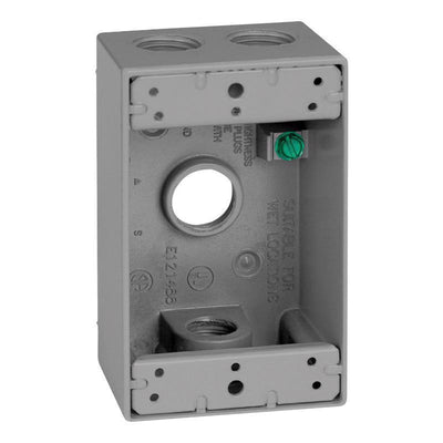 Sigma Electric New Work 18.3 cu in Rectangle Die-Cast Metal Weatherproof Box Gray