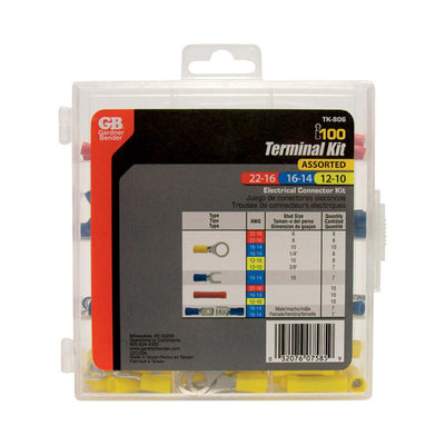 Gardner Bender 22-10 Ga. Insulated Wire Terminal Kit with Reusable Case Assorted 100 pk