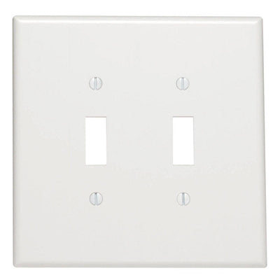 Leviton White 2 gang Thermoset Plastic Toggle Wall Plate