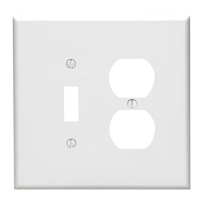 Leviton White 2 gang Thermoset Plastic Duplex/Toggle Wall Plate