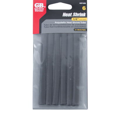 Gardner Bender 1/4 in. D Heat Shrink Tubing Black 6 pk