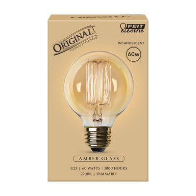 Feit The Original 60 W G25 Vintage Incandescent Bulb E26 (Medium) Soft White