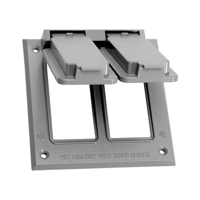Sigma Electric Square Die-Cast Metal 2 gang 4.54 in. H X 4.54 in. W GFCI Cover