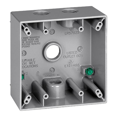 Sigma Electric New Work 31 cu in Square Die-Cast Metal 2 gang Weatherproof Box Gray