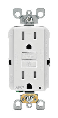 Leviton SmartlockPro 15 amps 125 V Duplex White AFCI Outlet 5-15R