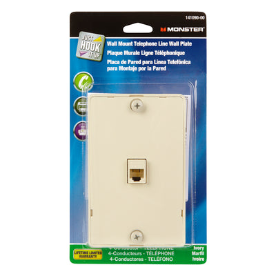 Monster Just Hook It Up Ivory 1 gang Plastic Telephone Wall Plate