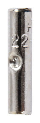 Jandorf 22-18 Ga. Insulated Wire Terminal Butt Splice Silver 5 pk