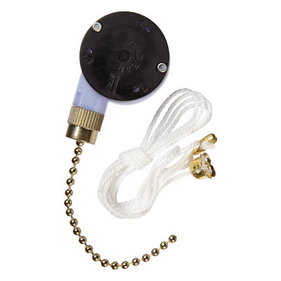 Jandorf 6 amps Single Pole Pull Chain Appliance Switch Brass