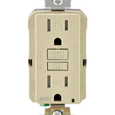 Leviton SmartlockPro 15 amps 125 V Ivory AFCI Outlet 5-15R