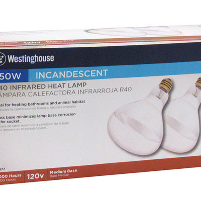 Westinghouse 250 W R40 Heat Lamp Incandescent Light Bulb Medium Base Clear 2 pk