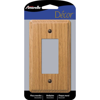 Amerelle Contemporary Brown 1 gang Wood Decorator Wall Plate