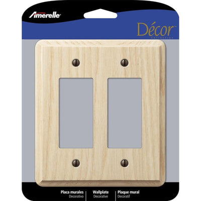 Amerelle Contemporary Unfinished Beige 2 gang Wood Decorator Wall Plate