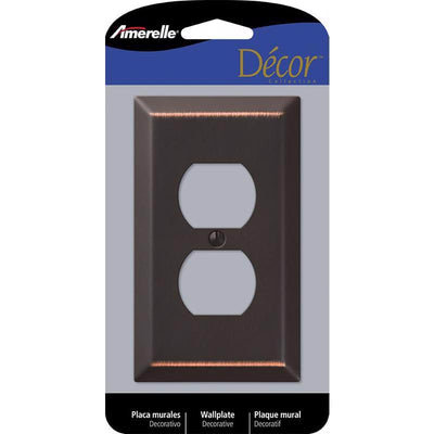 Amerelle Century Aged Bronze 1 gang Stamped Steel Duplex Wall Plate