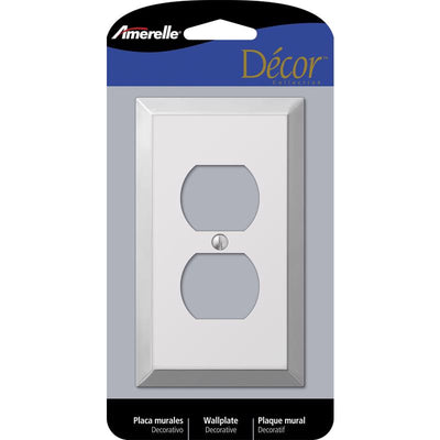 Amerelle Century Polished Chrome 1 gang Stamped Steel Duplex Wall Plate