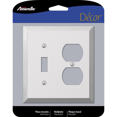 Amerelle Century Polished Chrome 2 gang Stamped Steel Duplex/Toggle Wall Plate