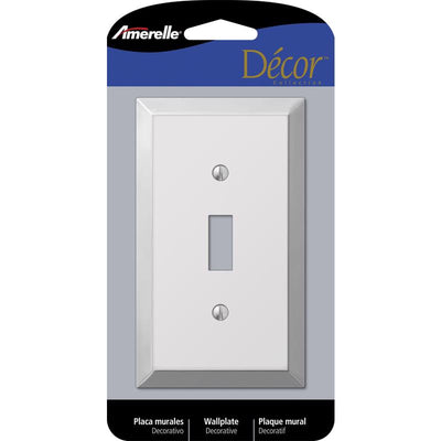 Amerelle Century Polished Chrome 1 gang Stamped Steel Toggle Wall Plate