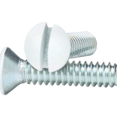 Amerelle White Steel Wall Plate Screws 10 pk