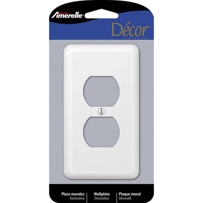Amerelle Devon White 1 gang Stamped Steel Duplex Wall Plate