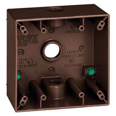 Sigma Electric New Work 31 cu in Square Metallic 2 gang Weatherproof Box Bronze