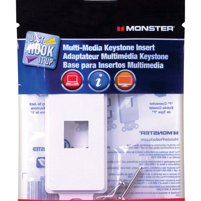 Monster Just Hook It Up White 1 gang Plastic Keystone Wall Plate
